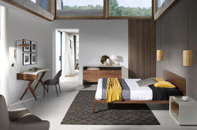 3018 - Walnut Desk With Grey Wooden Top