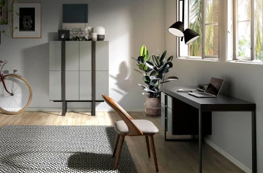 4063 - Walnut and Mink Leatherette Chair